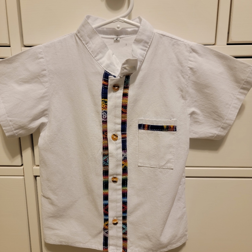 Mexican Guayaberas, Mexican shirt, 2T, white
